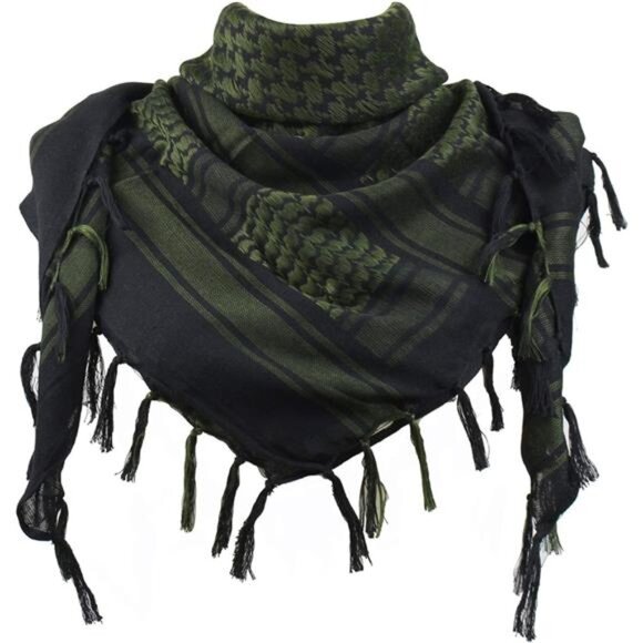 Explore Land Cotton Shemagh Scarf - Tactical Desert Head Wrap with Tassels - Picture 1 of 7